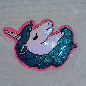 Sequence flippable glamorous unicorn pillow